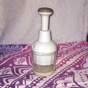 Pampered Chef Food Chopper Tool # 2585 Manual Processor Stainless Steel Blades